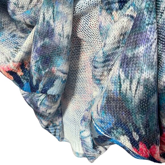 Luisa Ricci Boat Neck Sweater Womens Size L Blue Tie Dye Americana Boho Chic - Picture 5 of 12